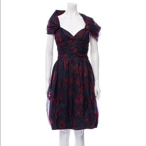 Moschino Silk Designer Dress Navy Lace SilkChiffon